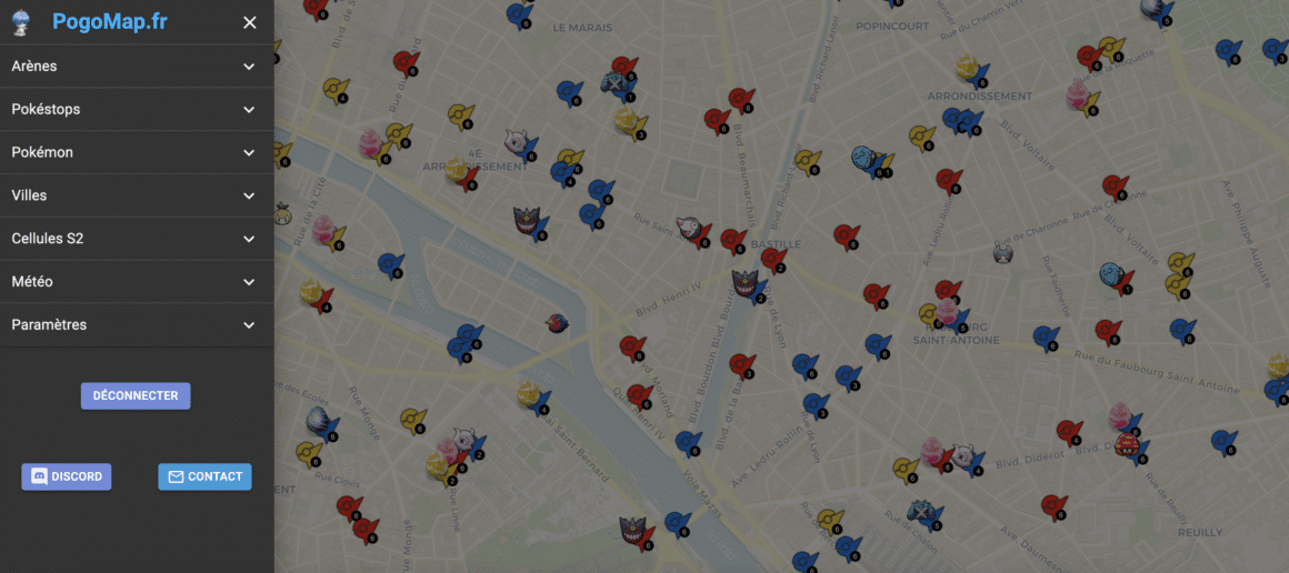 PogoMap.fr : la carte interactive pour les joueurs de Pokémon GO - Margxt